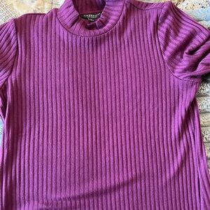 Liverpool Women's Long Sleeved Ribbed Tee - Burgandy
